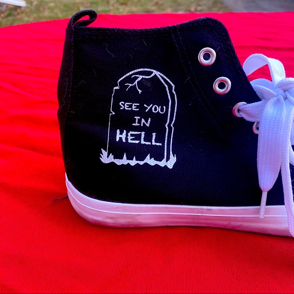 “See You In Hell” Tombstone High-Tops